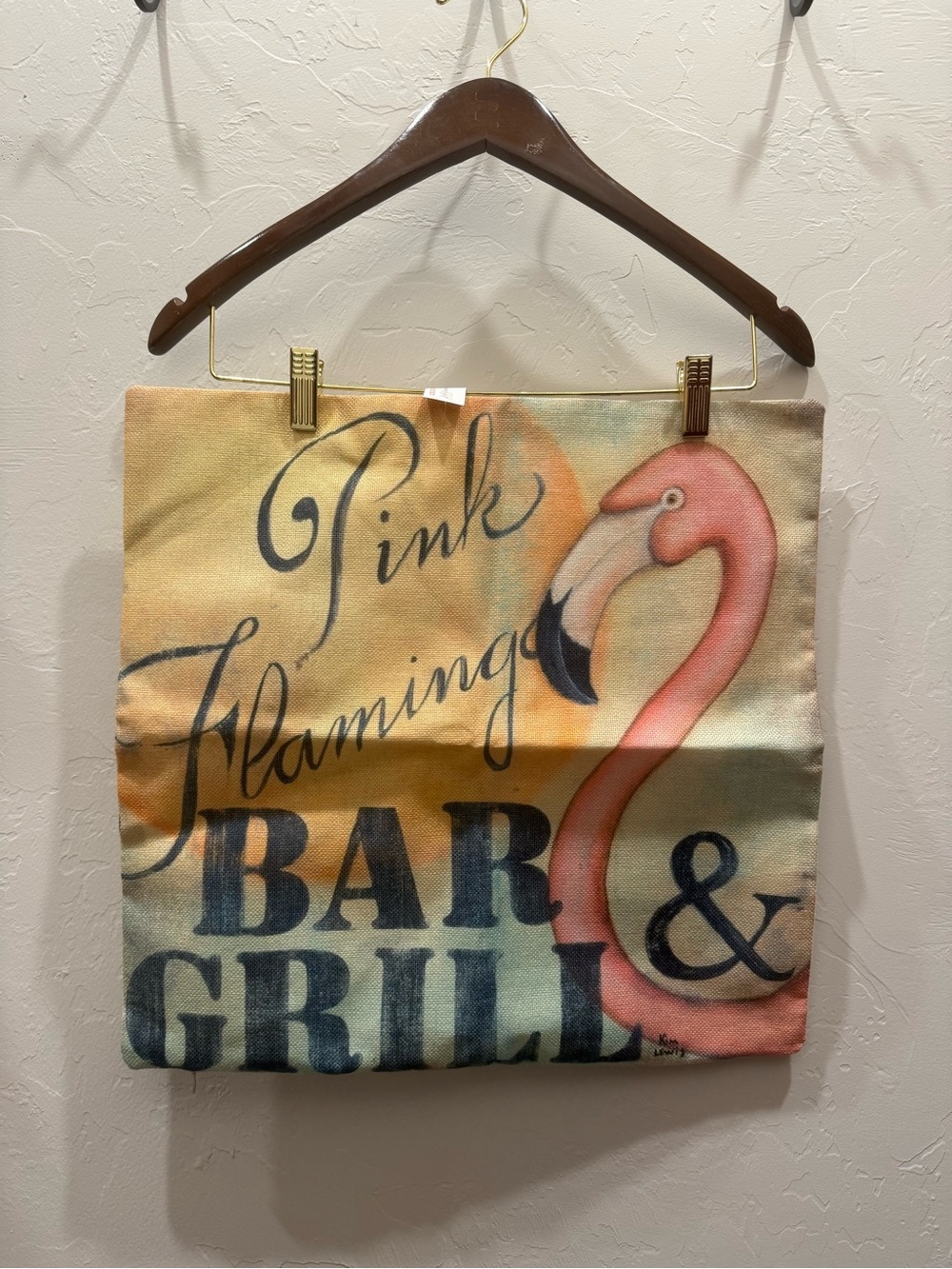 NEW WITH TAGS – Pink Flamingo Bar & Grill Pillow Cover
